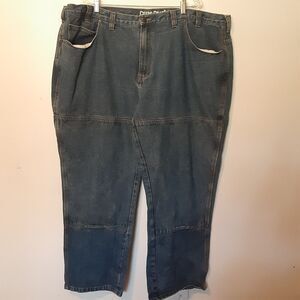 Guide Gear Jeans Men's 50x30 Waist Rigid Denim Straight Leg Double Knee